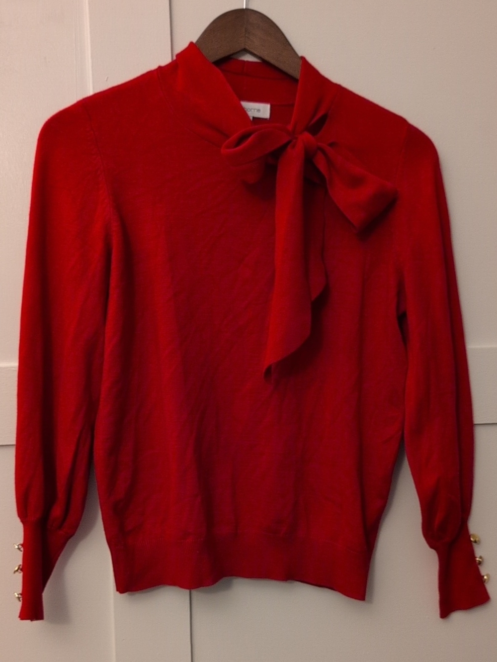 Liz Claiborne Red Bow-Tie Neck Sweater